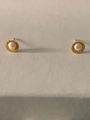 Elegant 925 silver shell-shaped earrings with freshwater pearls in golden finish - 925 Silver / 18K Gold Color