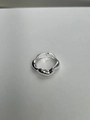 Eleganter Wellenring aus 925 Sterling Silber mit minimalistischem Design für Damen - Silber