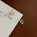 Eleganti orecchini a perno in argento sterling 925 con placcatura oro e zirconi lucidi - Oro