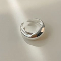 Minimalist 925 sterling silver open ring with a polished curved thick band design - Silver