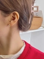 Pendientes de botón de plata 925 con corazón de circón usados por modelo estilo elegante - Dorado