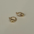 Orecchini a Cerchio in Argento S925 Oro con Perle Metalliche Gioielli Minimalisti - Oro