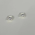Orecchini a cerchio in argento sterling 925 con perline lucide e finitura a specchio - Argento