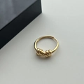 Verstellbarer Ring aus 925er Sterlingsilber mit vintage Knotendesign in Gold-Finish - Gold