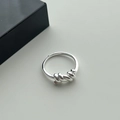Polierter 925 Sterling Silber Knotenring mit verstellbarem offenem Design - Silber