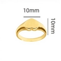 Minimalist heart signet ring in 18K gold plated finish with 10mm dimension - Size 7 / Heart Shape Style (13-C-10) / Gold