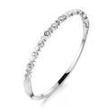 Sleek silver stainless steel bracelet with cubic zirconia five-pointed star accents - Five-pointed Star Style (39-B-7) / Steel