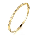 18K gold-plated titanium steel bangle with five-point stars and sparkling cubic zirconia - Five-pointed Star Style (39-B-8) / Gold