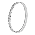 Bracelet jonc minimaliste en acier titane argenté avec chiffres romains et zircone - Style Chiffres Romains avec Strass (40A-A-2)