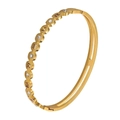 Bracelet en acier titane doré avec chiffres romains et incrustation de zircon - Style Chiffres Romains Strass (40A-A-1)