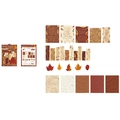 Vintage scrapbooking set met herfst esdoornbladeren en decoratieve kunstkaarten - Diepe Liefde