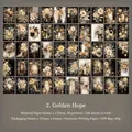 Golden Hope vintage scrapbook paper set with 100 sheets of retro floral and luxury motifs - Golden Hope