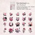 Vintage PET αυτοκόλλητα λουλουδιών Rose Quicksand, 40 τεμάχια ροζ και μωβ φλοράλ σχέδια - Τριαντάφυλλο Κινούμενη Άμμος