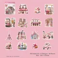 Paris-themed PET sticker pack featuring watercolor Arc de Triomphe and Eiffel Tower - Paris Arc de Triomphe