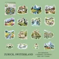 Set di 30 adesivi in PET acquerello con architettura e paesaggi di Zurigo in Svizzera - Zurigo Svizzera