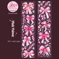 Pink velvet bow PET decorative tape with shell light finish and gemstone motifs - Pink Velvet