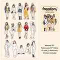30-piece PET stickers featuring 15 unique anime girl characters for scrapbooking DIY - Eloping to the Moon