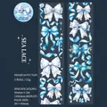 Blue lace bow PET tape with shell luster finish for journal decoration and crafts - Blue Sea Lace