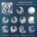 Owl and Moon Garden PET decorative stickers, dreamlike botanical set with 20 pieces - Dawn Night