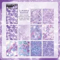 Purple Fantasy theme scrapbooking paper set with liquid marble and cosmic textures - Purple Fantasy