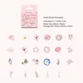 Pastellfarbene Blumenaufkleber, 46 Stück für DIY Scrapbooking und Journaldekorationen - Sanfte Blumenbegegnung