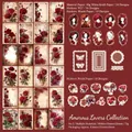 Lot de papier rose rétro pour journaux DIY avec portraits vintage et fleurs rouges - Amoureux