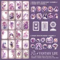 Papier décoratif rétro violet et lot d'autocollants fleuris pour le scrapbooking - Vie Fantaisiste