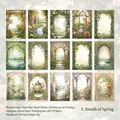 Vintage Blumenpapier-Set mit 15 Designs und 30 Blatt für DIY-Scrapbooking Deko - Frühlingshauch