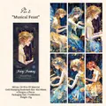 Fairy fantasy gold-stamped PP bookmarks, 6-piece set with magical forest illustrations - Musical Feast
