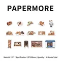 30pcs PET stickers set featuring bakery and bread theme for DIY scrapbooking decor - Ode to Bread