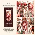 Elf Fantasy DIY bookmarks set with 6 gold foil translucent fairy theme illustrations - Magical Creatures