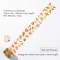 Colorful autumn leaf PET die-cut decorative tape for scrapbooking 55mm x 2m size - Dancing Colorful Leaves