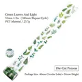 Green foliage PET die-cut decorative tape for scrapbooking, 55mm wide with leaf patterns - Green Leaves and Light