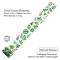 Cinta adhesiva PET decorativa de hojas verdes y monstera para journaling 55mm x 2m - Desierto Verde Flotante