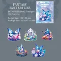 Fantasy Butterfly PET stickers with shell light effect and crystal floral designs - Fantasy Butterfly