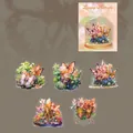 Set di 10 adesivi PET Farfalla e Fluorite con finitura iridescente per scrapbooking - Fluorite e Farfalla