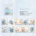 Set de 50 hojas de papel scrapbooking vintage, papel kraft blanco decorativo retro - Tranquilo