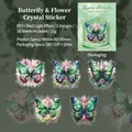 10 adesivi farfalla in PET con effetto perlato per decorazione di diari e scrapbooking - Fiore e Farfalla di Cristallo