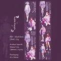 Ruban PET violet à effet nacré avec illustrations élégantes de filles de style anime - Violet Noble