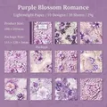 Papel decorativo para scrapbooking con flores púrpuras y encaje para diarios DIY - Flores Púrpuras Románticas