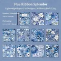 Papel decorativo encaje floral azul 30 hojas para scrapbooking y manualidades DIY - Banda Azul Elegante