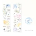 Floral watercolor PET tape with numbers and inspirational quotes for DIY journals - Digital Flower Gift