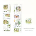 50mm Happy Time PET tape with watercolor mountain and cottage illustrations - Walking in the Mountains