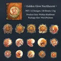 Adesivi PET Moon Goddess luminosi con 30 disegni celestiali dorati per scrapbooking - Bagliore Dorato