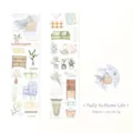 Watercolour home lifestyle PET tape for journaling with furniture and plant motifs - Stay at Home Daily