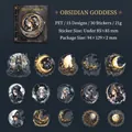 Obsidian Goddess stickers set with 15 dark moon phase designs in PET material - Obsidian Goddess