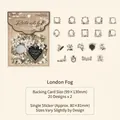 Vintage-Aufkleber London Fog mit Blumen- und Rahmendesign für Scrapbooking-Dekoration - Londoner Nebel