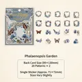 Vintage Phalaenopsis Garten Blumenaufkleber-Set mit Schmetterling, 40-teiliges Pack - Orchideengarten