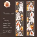 Ruban PET Velvet Snow Peak à effet coquillage avec illustrations de café pour filles - Sommet de Neige en Velours