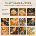 30 sheets of galaxy theme decorative paper with bird and planet patterns for scrapbooking - Galaxy Gold